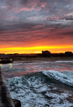Fiery Pier Sunset