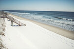 Footprints in the Snow at Topsail Beach