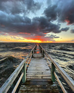 Stormy Sunset Over the Sound