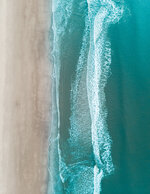 Aerial View of the Breaking Waves