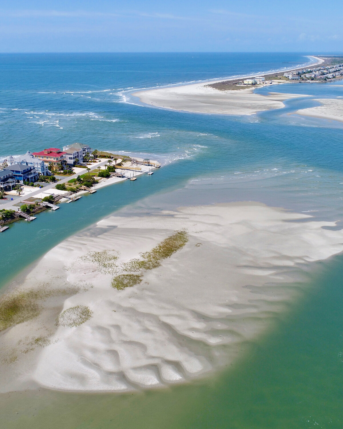 Aerial View of an Inlet Sandbar