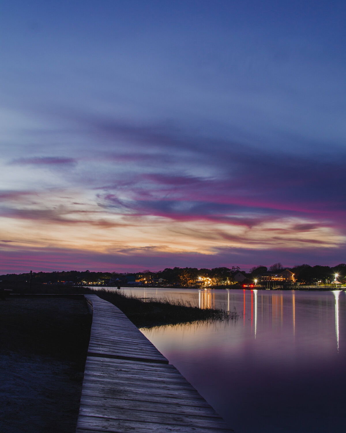Dusk Reflections on the Boardwalk