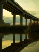 Bridge Reflections at Dusk