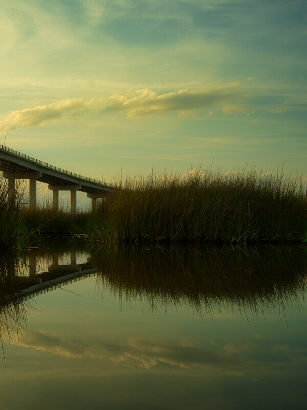 Bridge Reflections at Dusk