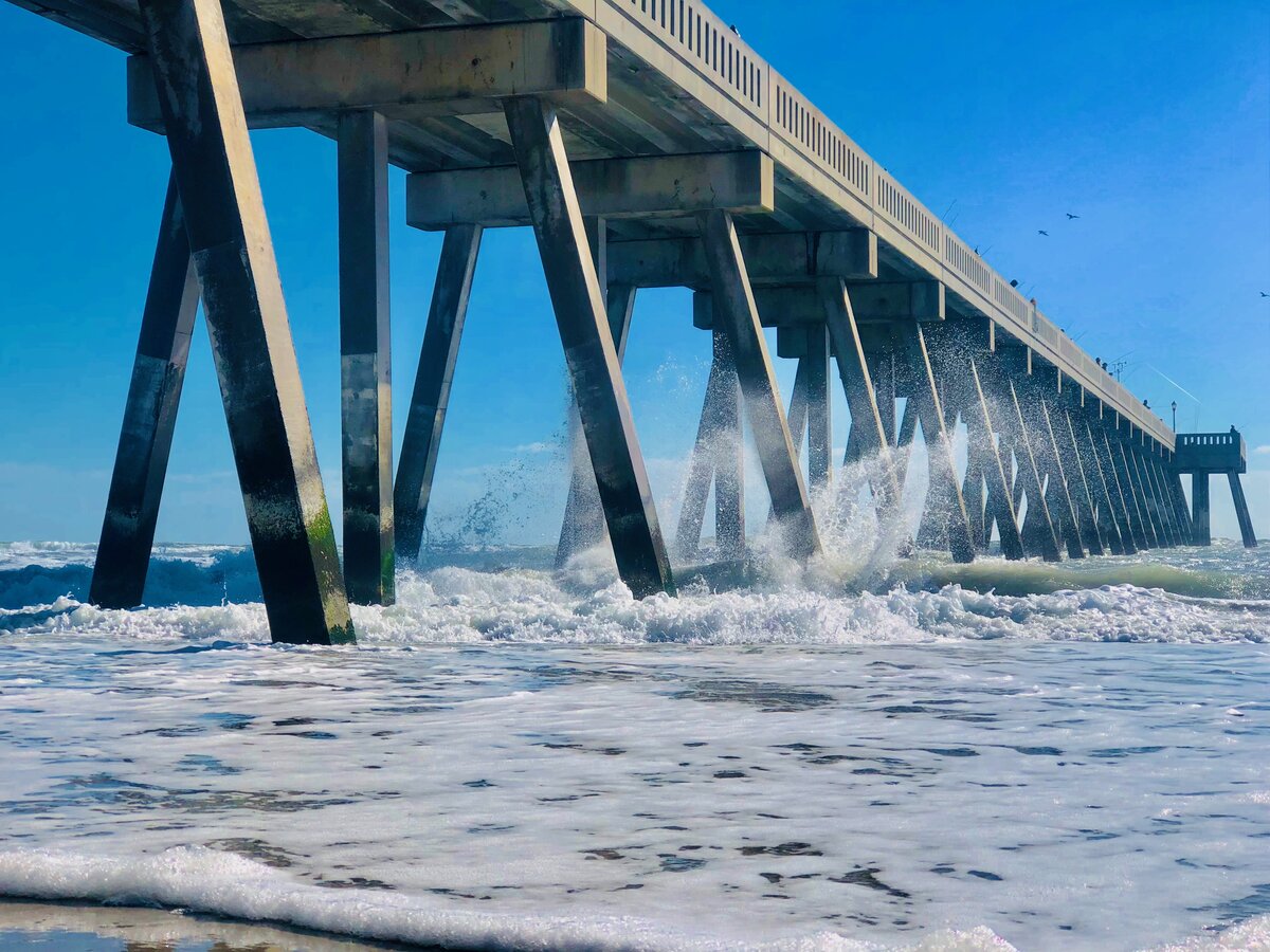 Waves Crashing Under the Pier