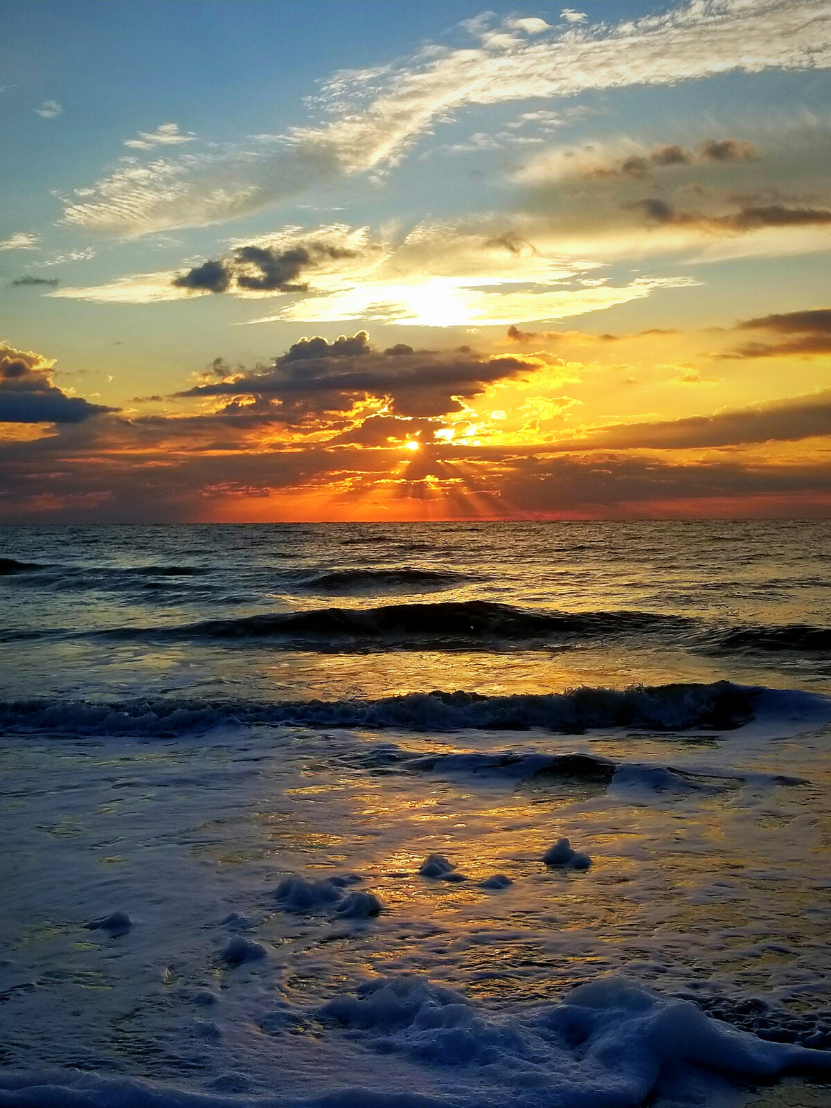 Golden Surf at Sunset