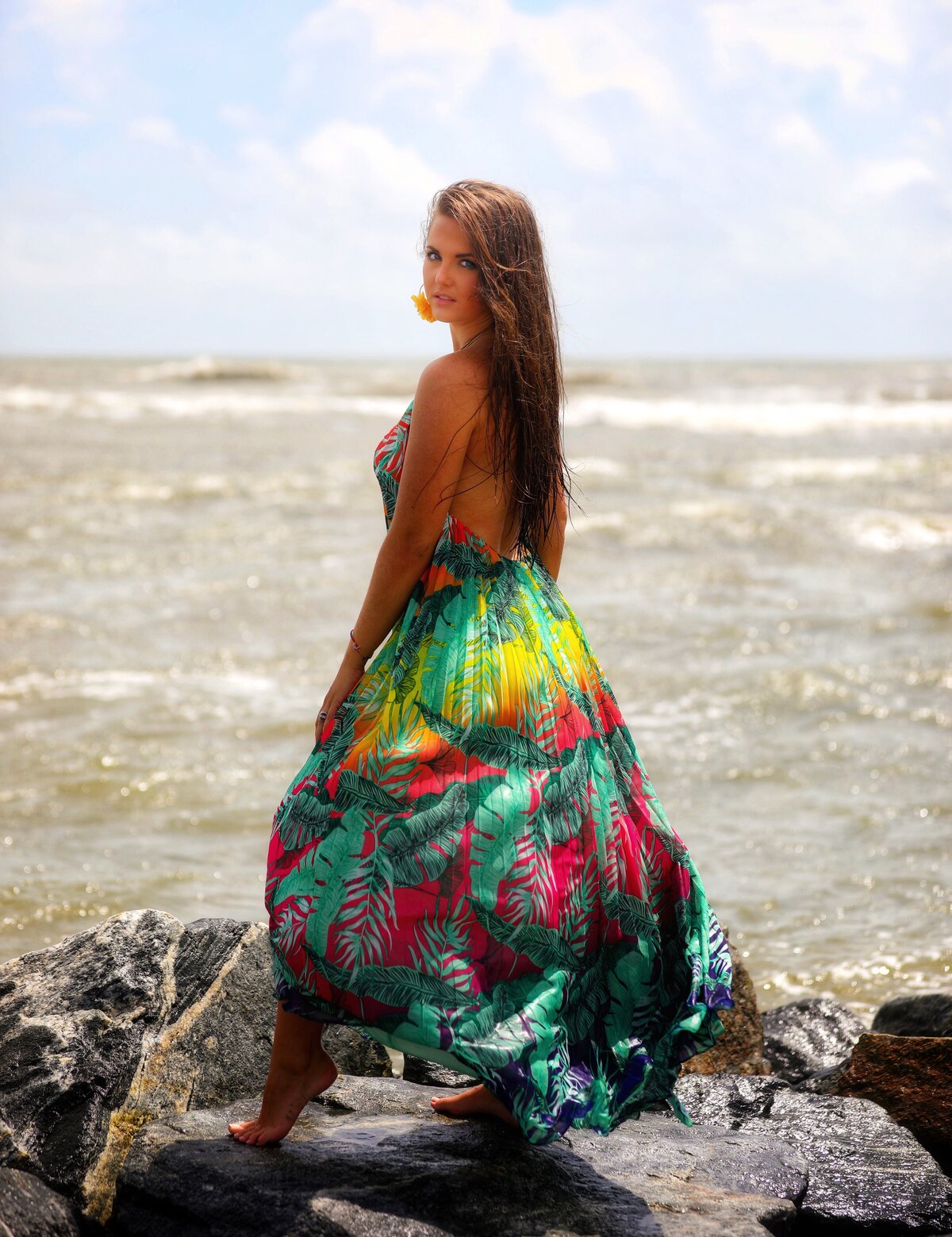 Tropical Print by the Sea