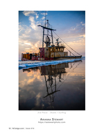 Grounded Trawler at Sunset