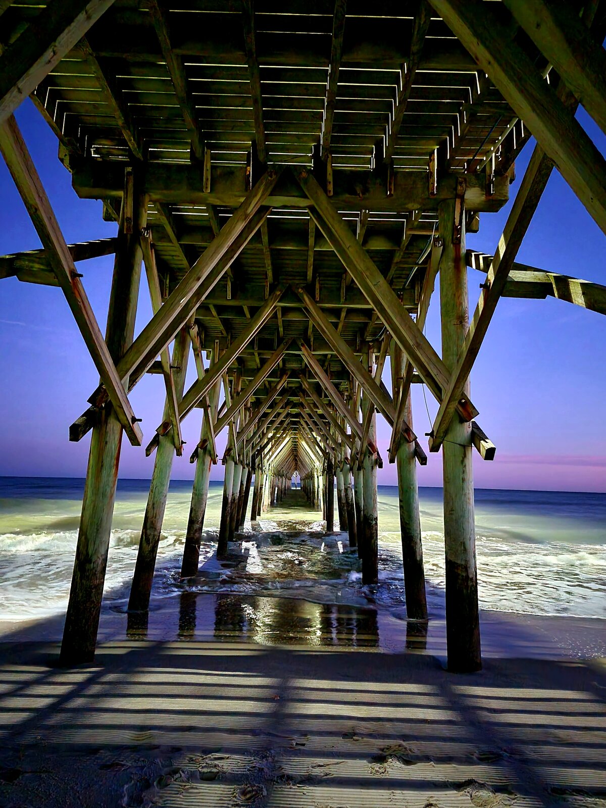 The surf city pier at sunset
